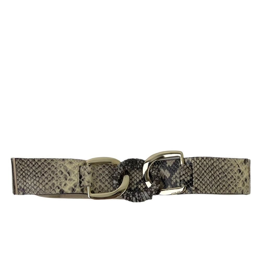 Michael Kors Snake Embossed Genuine Leather Belt Tan Gold Size M/L Style 555115